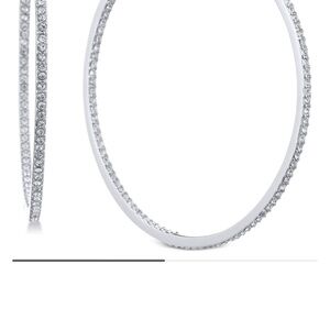 Givenchy Pavé silver sparkling hoops